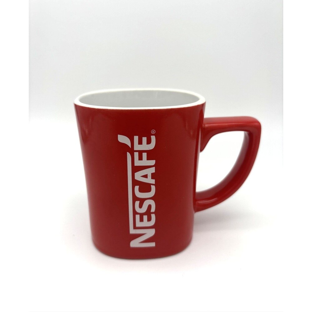 Nestle' Nescafe' Red Ceremic Coffee Mug - Collectable Cup 8oz White Interior